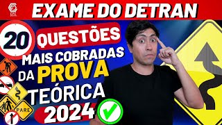 DIREÇÃO DEFENSIVA E PRIMEIROS SOCORROS SIMULADO DE 20 QUESTÕES DO DETRAN 2024  REVISÃO DO DETRAN 24 [upl. by Vento445]