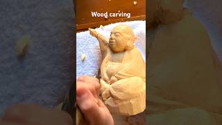 woodblock carving techniques 布袋様を木から彫り出す woodcarving woodsound woodart 木彫り 木彫 仏像彫刻 布袋様 [upl. by Pearl]