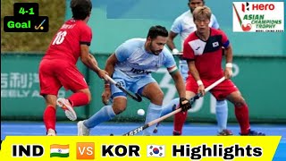 India vs Korea Hockey Semi Final Highlights Asian Champions Trophy 2024  IND vs KOR Highlights 2024 [upl. by Ahsyekal]