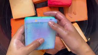 Colourful Dyed Gym chalk Crumbling oddlysatisfying gymchalkcrush asmrsounds stressrelief asmr [upl. by Sucramaj]