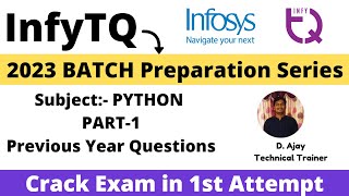 InfyTQ 2023 Batch Preparation Series  Python Previous Year Questions  PART1  Crack Infytq Exam [upl. by Petracca]