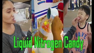 EATING LIQUID NITROGEN Candy Dragons Breath [upl. by Kylah809]