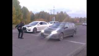 Caldina GTT vs Lancer Evo X [upl. by Ettenad470]