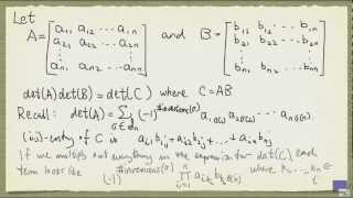 Determinant of the product of two n x n matrices  Part 1 of 2 [upl. by Papert434]