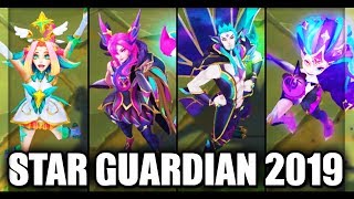 All New Star Guardian 2019 Skins Spotlight Xayah Rakan Zoe Neeko League of Legends [upl. by Tapes]