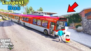 Franklin and Shinchan Make A World Longest Bus For los santos IN GTA V [upl. by Khanna]