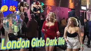 Night life in London walk London after Dark London girls night life London 8k walk [upl. by Anahsed]