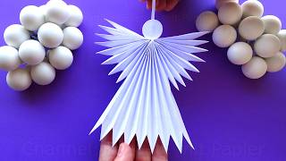 Basteln für Weihnachten Weihnachtsengel basteln mit Papier Leichten Engel als Weihnachtsdeko 👼 [upl. by Leavitt]