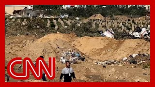 CNN witnessed firsthand results of Israels bulldozing of graveyards in Gaza [upl. by Kowtko971]