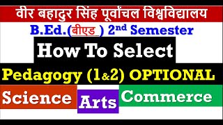 VBSPU BEd 2nd Semester How to Choose Pedagogy 1amp 2Subject Combination for ARTSScience amp Commerce [upl. by Fania]