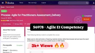 56978  Agile E1 Competency Assessment iEvolve  TCS 56978 iEvolve TCS tcs yt agile tcs [upl. by Aihsoek]