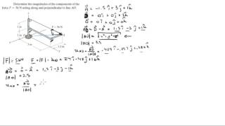 Determine the components of the force F along and perpendicular to AO [upl. by Daughtry]