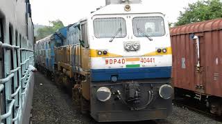 12618 Mangala Lakshadweep Express Crossing 01438 Sawantwadi  Pune Ganpati Special  Konkan Railways [upl. by Akere]