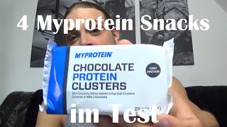 Review 4 Myprotein ProteinSnacks im Test [upl. by Alyakcim]