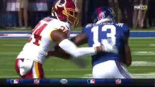 Odell Beckham Jr Burns Josh Norman for Big Gain  Redskins vs Giants  NFL [upl. by Akenet]