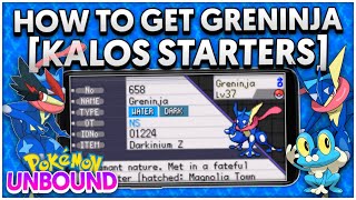 How to GET GRENINJA in Pokemon UNBOUND FROAKIE LOCATION Kalos Starters CHESPIN FENNEKIN ASH GRENINJA [upl. by Rairb]