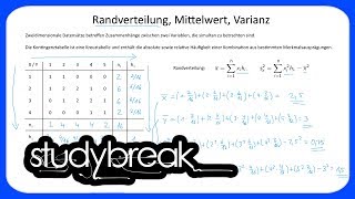 Randverteilung Mittelwert Varianz  Statistik [upl. by Anihpled]