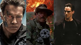 Arnold Schwarzenegger Best Movies Scenes Minigun along with the movie Matrix and Predator [upl. by Catherina142]