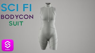 How to make a SCI FI BODYCON SUIT with STYLE 3D style3d fashion marvelousdesigner clo3d [upl. by Langelo]