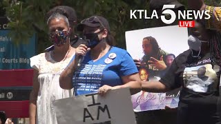 Activists community leaders gather for George Floyd memorial in downtown Los Angeles [upl. by Lochner291]