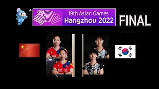 2022 ASIAN Games Fina WD CHEN Qing ChenJIA Yi Fan vs BAEK Ha NaLEE So Hee [upl. by Wesley]