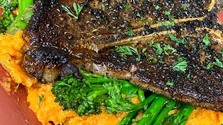 T bone steak w sweet potato mash recipe [upl. by Seton]