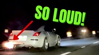 350z Custom Uprev Tune with FLAMES [upl. by Kcirddot]