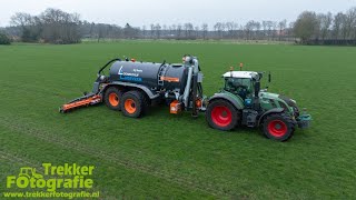 Lageveen  Grasland bemesten  Fendt  Schouten  Gülle ausbringen [upl. by Trometer]