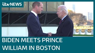 Prince William meets Joe Biden in Boston ahead of Earthshot Prize awards ceremony  ITV News [upl. by Edras]