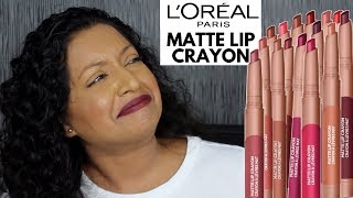 new LOREAL INFALLIABLE MATTE RESISTANCE LIPSTICK  NATURAL LIGHTING LIP SWATCHES amp EAT TEST  MJ [upl. by Atonsah]