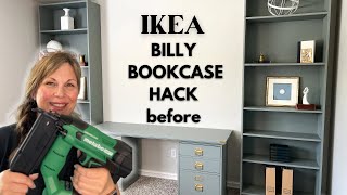 IKEA Billy Hack 🏡 DIY BuiltIn Bookcase amp Accent Wall Transformation [upl. by Tilla]