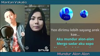 Mundur Alon Alon  versi Akustik  by request video karaoke duet bareng lirik tanpa vokal cewek [upl. by Ovida]