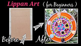 Lippan Art for Beginners🤗 Step by Step White Lippan Art  Easy Lippan Art DIY easy Wall hanging 🔥 [upl. by Kesia]