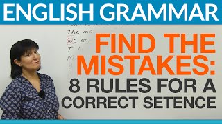 8 English Sentences Find the Mistakes [upl. by Fulvia]