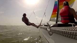 Hobie 18 sailing at Texas City Dike  Wayward Winds 2012 [upl. by Chancey43]