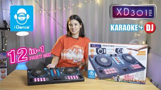 iDance DJ Station XD301 PARTY MIX Bluetooth MP3 USB 2 tocadiscos XXLCONTROLES DE ESPACIO [upl. by Ocram]