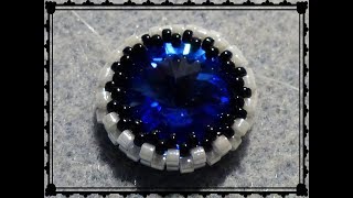 AnleitungTutorial 14 mm Swarovski Rivoli einfassen mit Peyote  DIY Perlen Peyote [upl. by Tri154]