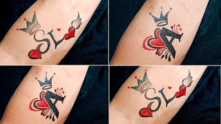 Two beautiful 😍 letter tattoo designs  Couple 😍letter tattoo design  SLA letter tattoo design [upl. by Kester]