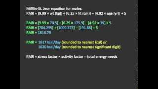 Estimating Energy Needs Using the MifflinSt Jeor Equation [upl. by Schnabel50]