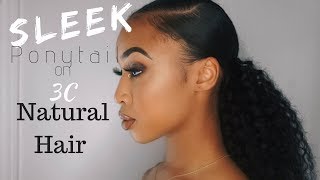 How To Slick Ponytail on 3c Hair  Bellas Beauty [upl. by Aruat]