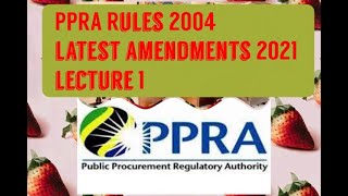 PPRA Rules 2004Latest amendments till 2021 [upl. by Eisenberg]