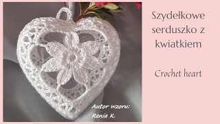 Serduszko 8 cm na akrylu szydełko Author Renia K Heart crochet tutorial [upl. by Baras]