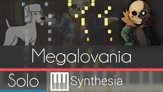 Megalovania ANIMATED SOLO PIANO TUTORIAL  Undertale OST  Synthesia HD [upl. by Stila]