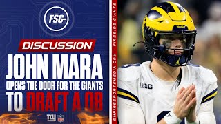 John Mara Opens The Door For the Giants to Draft a Quarterback [upl. by Derdle]