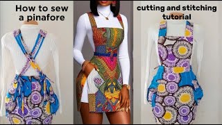 How to sew a simple pinafore gown with side pocketsstep by step guide for beginners [upl. by Eirallih162]