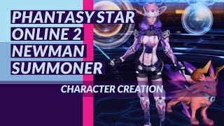 PHANTASY STAR ONLINE 2  Newman Female Summoner Character Creation [upl. by Solegnave398]