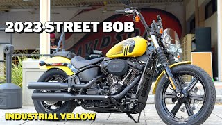 2023 HarleyDavidson Street Bob 114 in Industrial Yellow  Walkaround and features feat Nika [upl. by Declan]