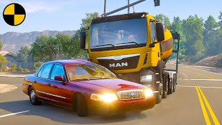 Truck and Car Accidents 5 😱 BeamNGDrive [upl. by Eillo]