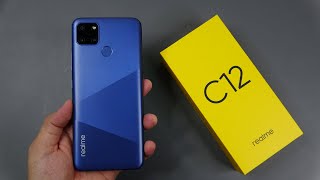 Realme C12 unboxing Marine Blue color Helio G35 6000 mAh battery [upl. by Niwri286]