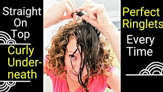 Easy Finger RollingRibboning Curly HairHow to Fix Straight Hair Get Volume Define Curls Frizz [upl. by Anastasio821]